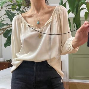 100% silk Club Monaco blouse in cream (XS)